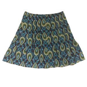 VINTAGE Blue Green A-Line Skirt Size 12